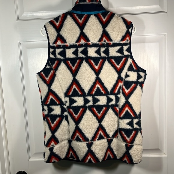 EXC🔥 Patagonia Retro-X VEST Women’s L Brass Hawk Smoulder Blue Sherpa Deep Pile - Picture 5 of 14
